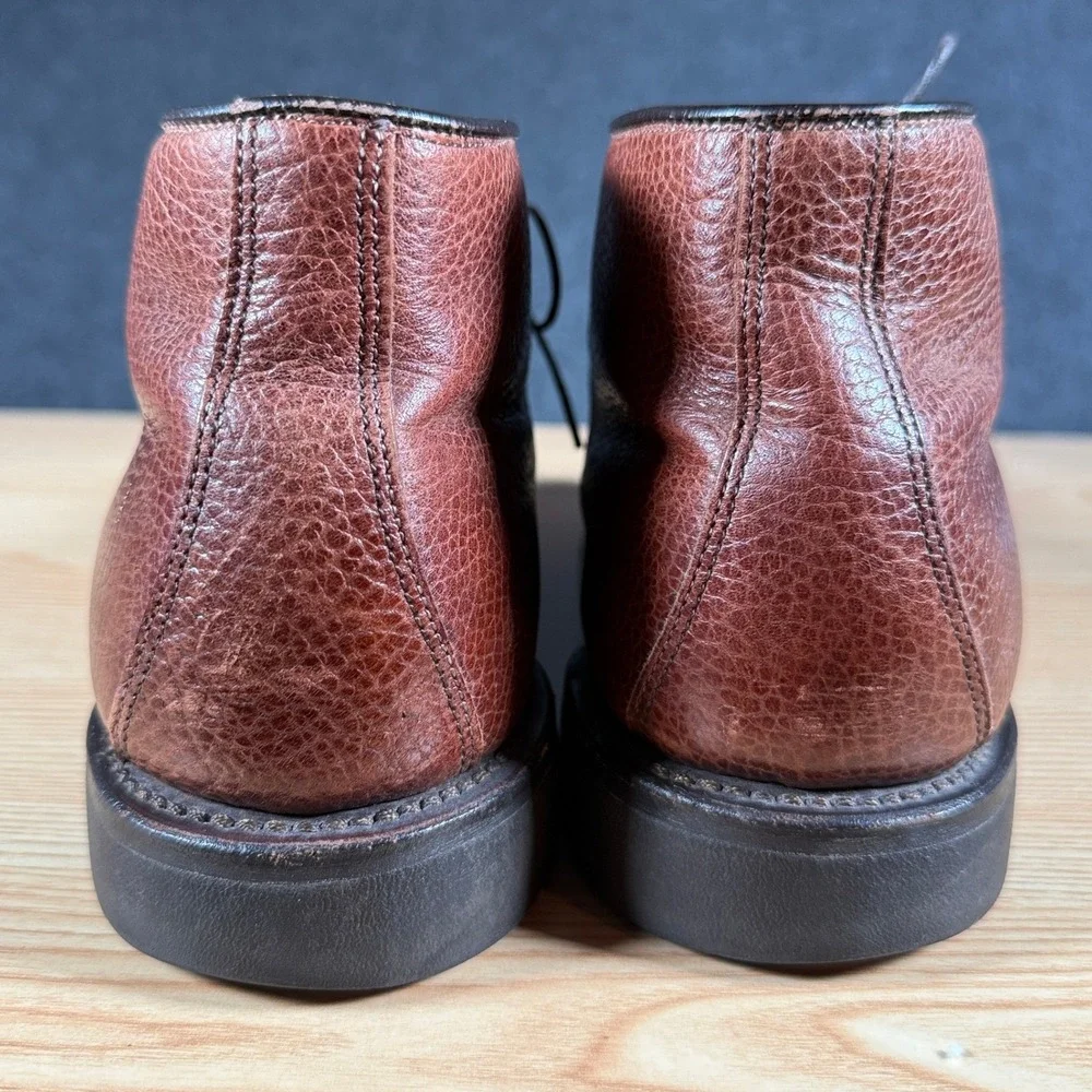 Allen Edmonds Worthington Brown Pebble Grain Leather SplitToe Chukka Boots 9.5AA